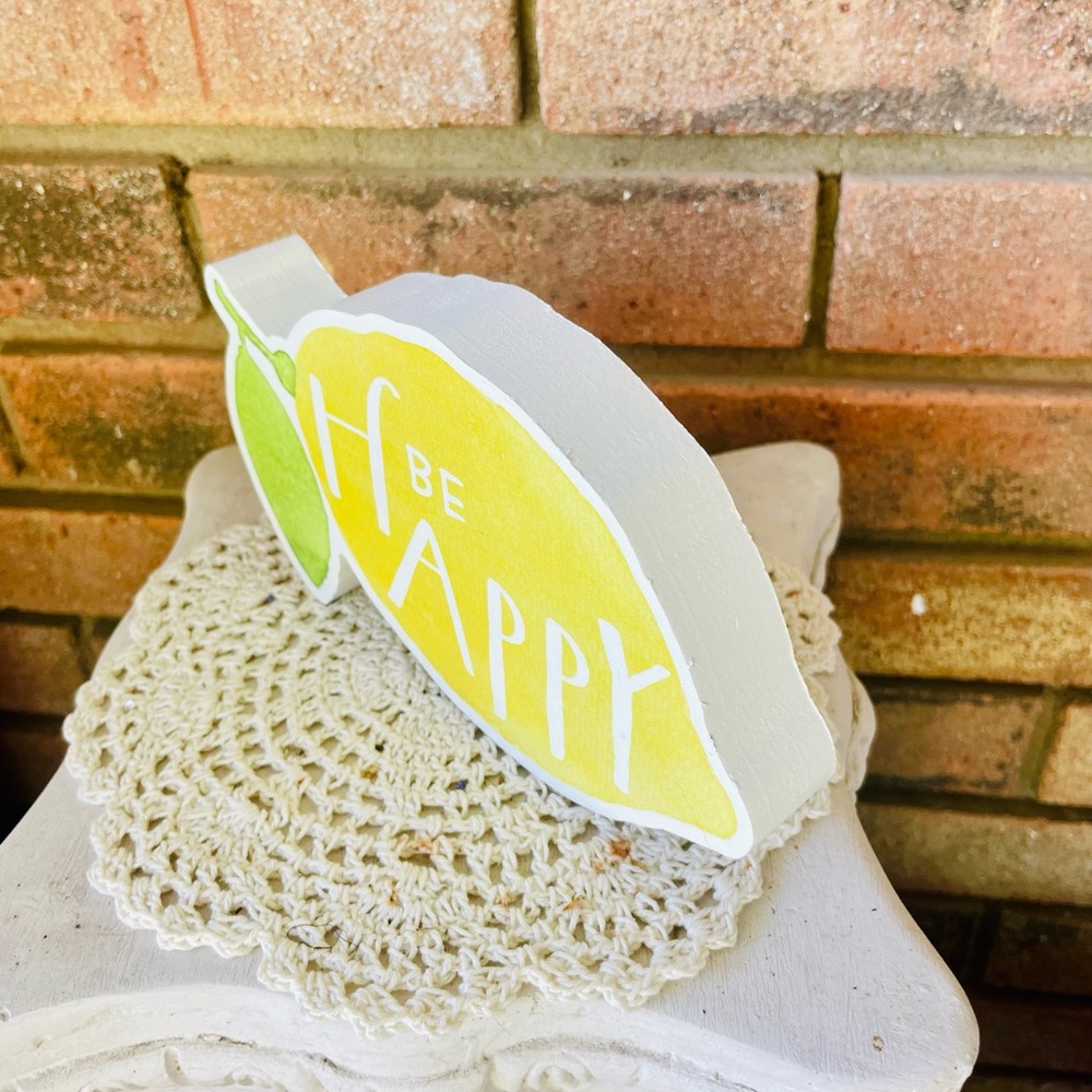 *Be Happy Chunky Lemon Shelf Sitter - Picture 3 of 11